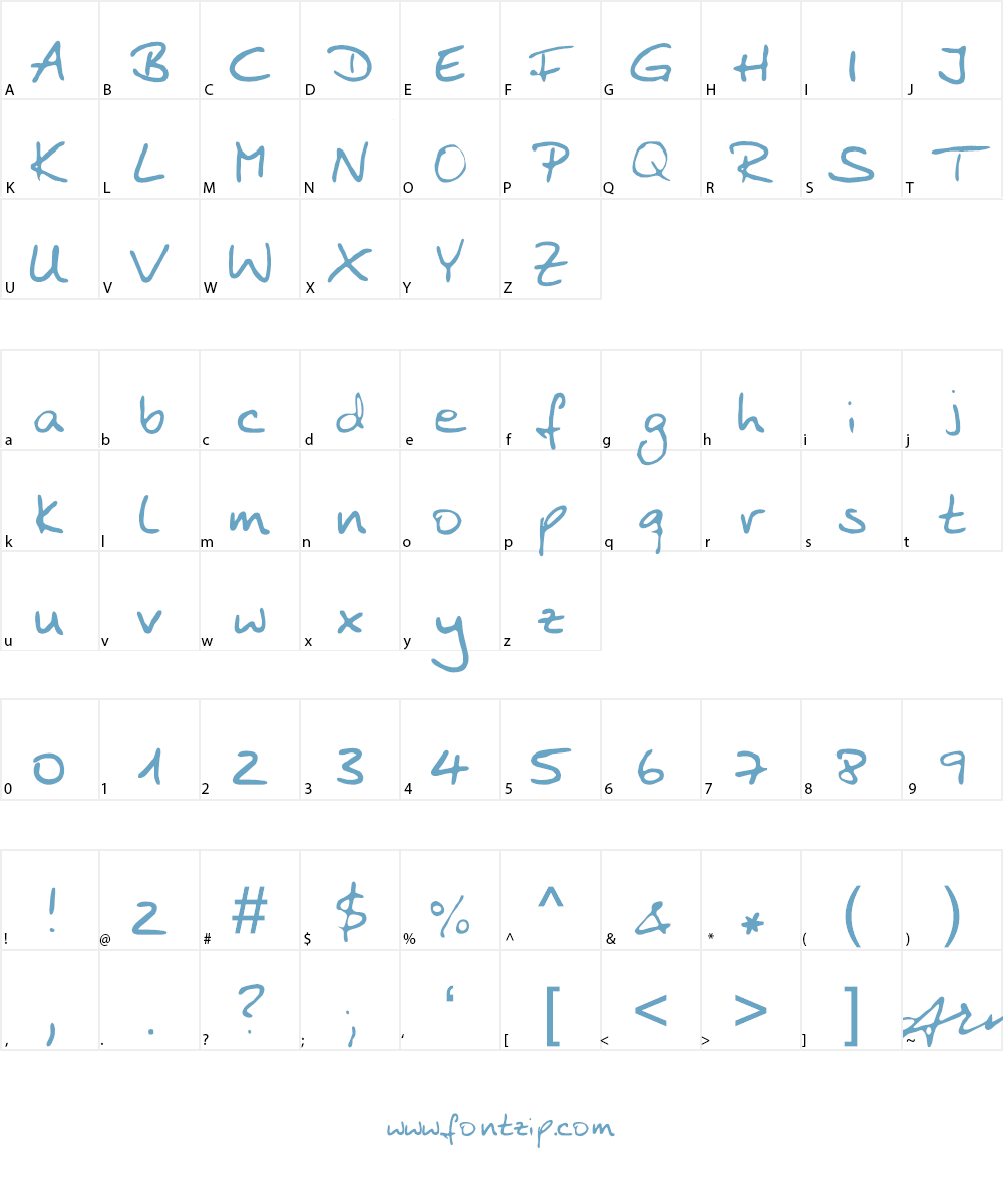 Anke Print Font Character